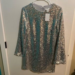 Silver sequin dress NWT